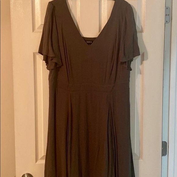 Olive/Army green summer dress. Torrid size 1x - Picture 5 of 5